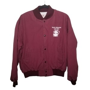 Vintage 90s bomber jacket snap up Taylor L burgundy